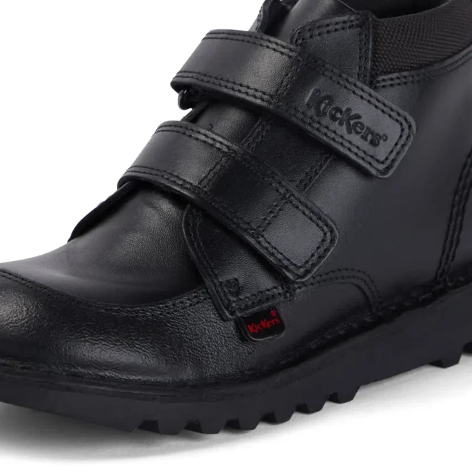 Junior Erkek Kick Hi Scuff Deri Siyah