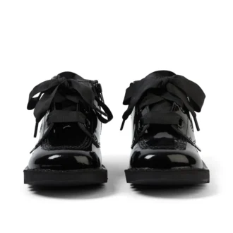 Junior Kız Kick Hi Ribbon Suni Deri Siyah