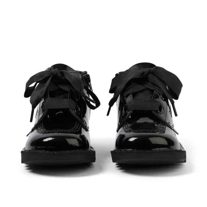 Junior Kız Kick Hi Ribbon Suni Deri Siyah