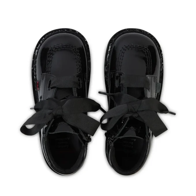Junior Kız Kick Hi Ribbon Suni Deri Siyah