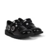 Junior Kız Kick T-Bar Meadow Siyah Suni Deri