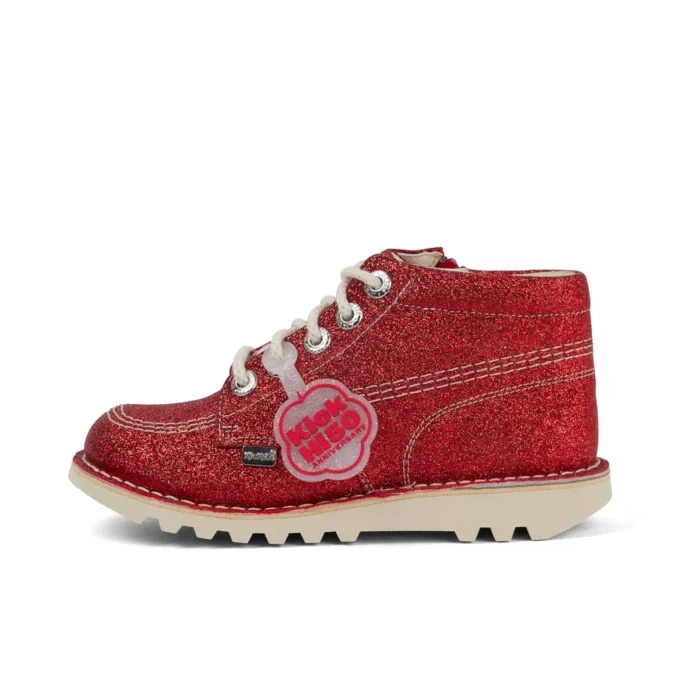 Junior Unisex Kick Hi Glitter Ayakkabılar Kırmızı