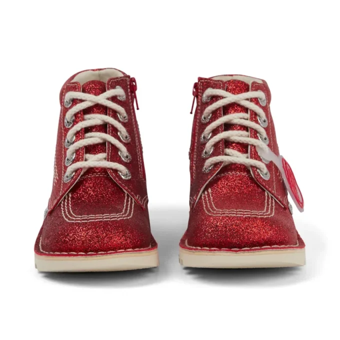 Junior Unisex Kick Hi Glitter Ayakkabılar Kırmızı