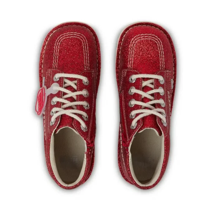 Junior Unisex Kick Hi Glitter Ayakkabılar Kırmızı