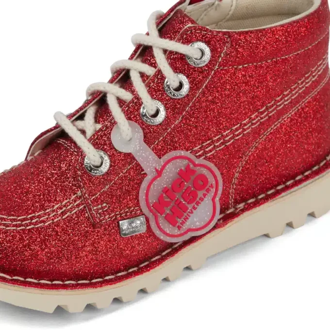 Junior Unisex Kick Hi Glitter Ayakkabılar Kırmızı