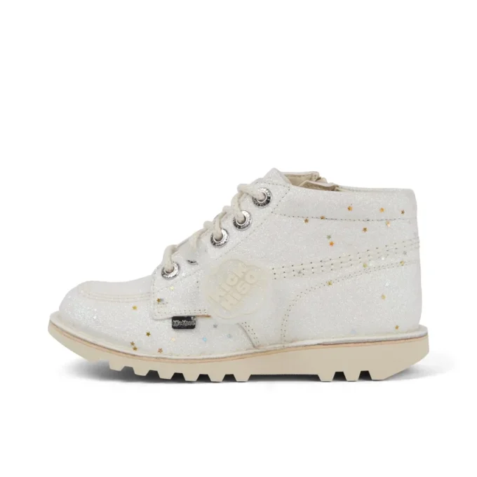Junior Unisex Kick Hi Glitter Boots Beyaz