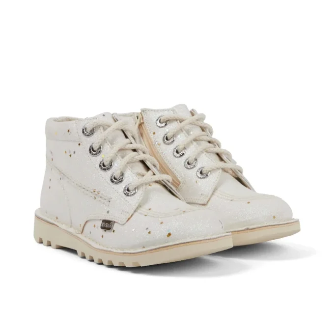 Junior Unisex Kick Hi Glitter Boots Beyaz