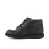 Junior Unisex Kick Hi Zip Deri Alternatif Siyah