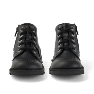 Junior Unisex Kick Hi Zip Deri Alternatif Siyah