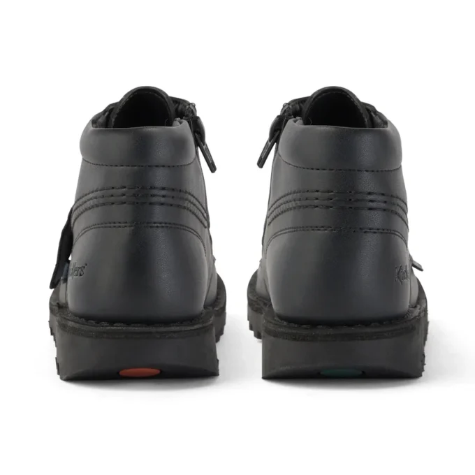 Junior Unisex Kick Hi Zip Deri Alternatif Siyah