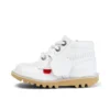 Junior Unisex Kick Hi Zip Deri Beyaz