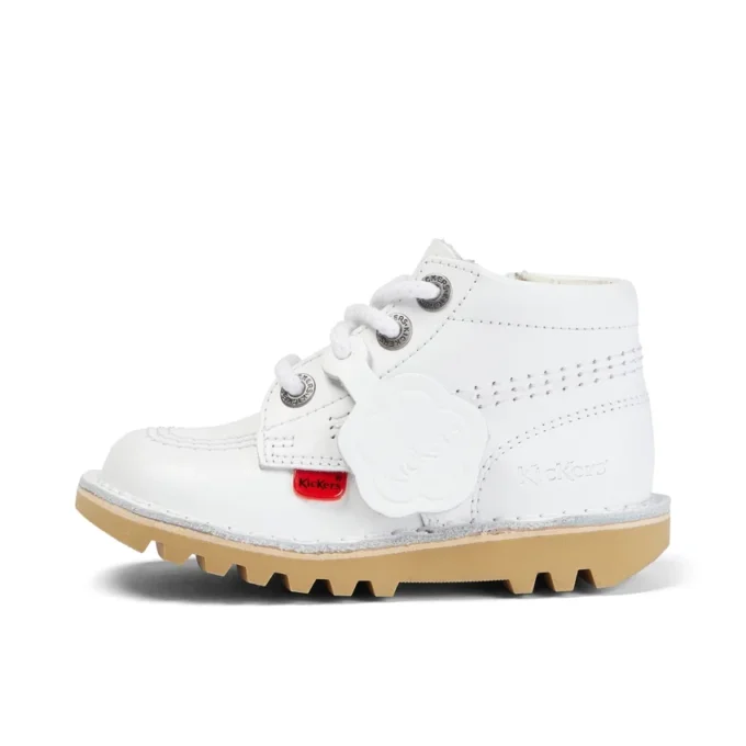 Junior Unisex Kick Hi Zip Deri Beyaz
