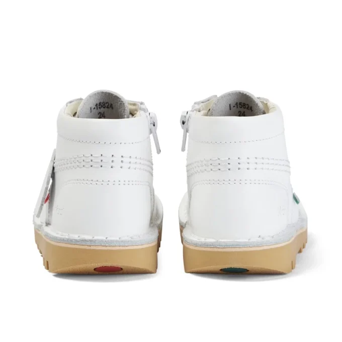 Junior Unisex Kick Hi Zip Deri Beyaz