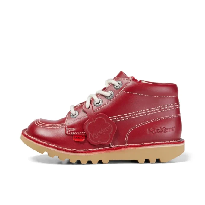 Junior Unisex Kick Hi Zip Deri Kırmızı