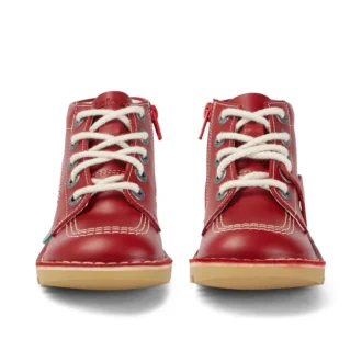 Junior Unisex Kick Hi Zip Deri Kırmızı