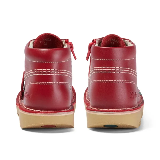 Junior Unisex Kick Hi Zip Deri Kırmızı