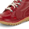 Junior Unisex Kick Hi Zip Deri Kırmızı