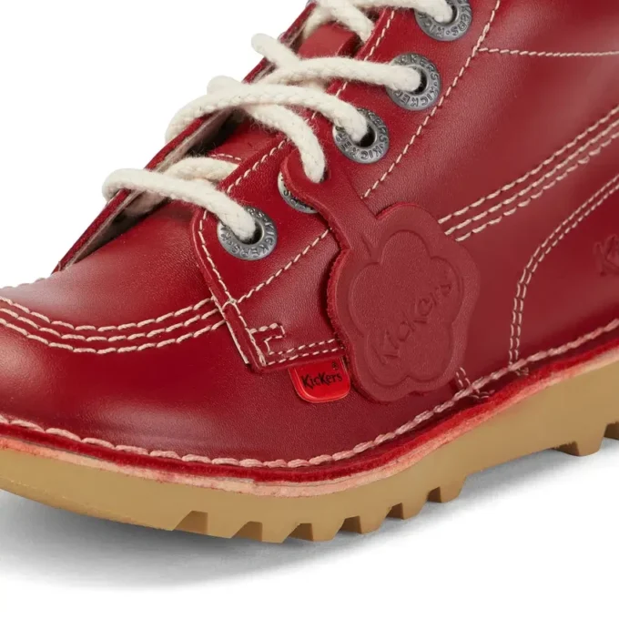 Junior Unisex Kick Hi Zip Deri Kırmızı