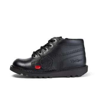 Junior Unisex Kick Hi Zip Deri Siyah