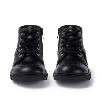 Junior Unisex Kick Hi Zip Deri Siyah