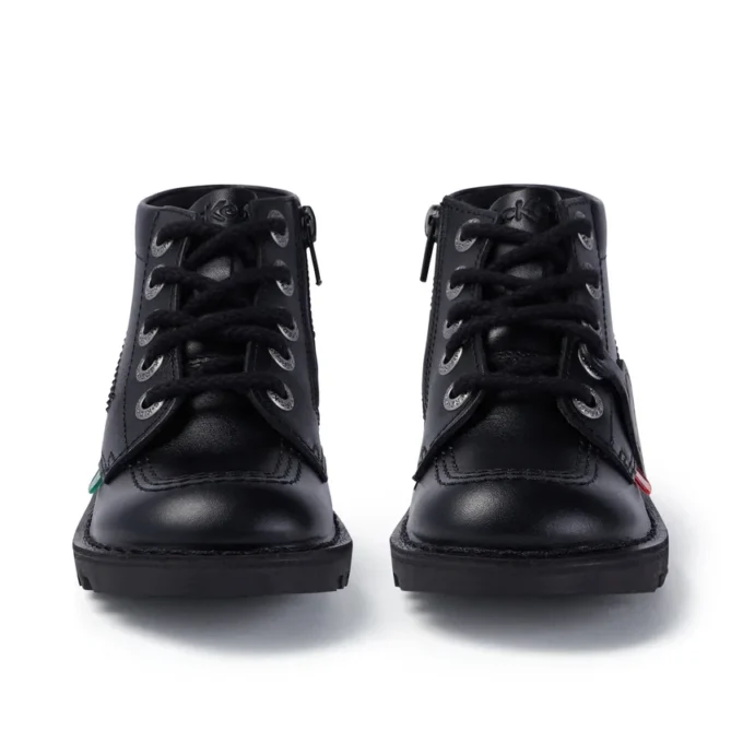 Junior Unisex Kick Hi Zip Deri Siyah