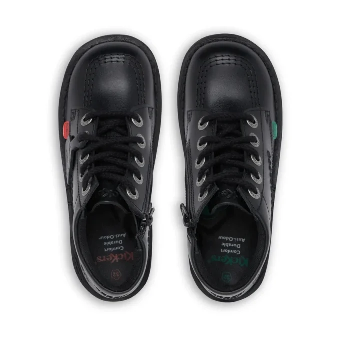 Junior Unisex Kick Hi Zip Deri Siyah