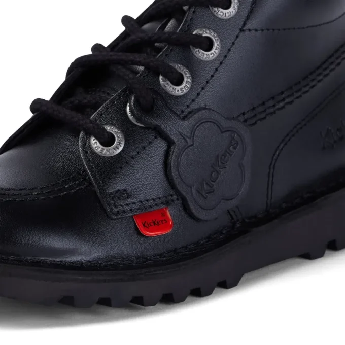 Junior Unisex Kick Hi Zip Deri Siyah