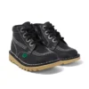 Junior Unisex Kick Hi Zip Deri Siyah/Beyaz