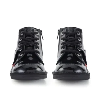 Junior Unisex Kick Hi Zip Suni Deri Siyah