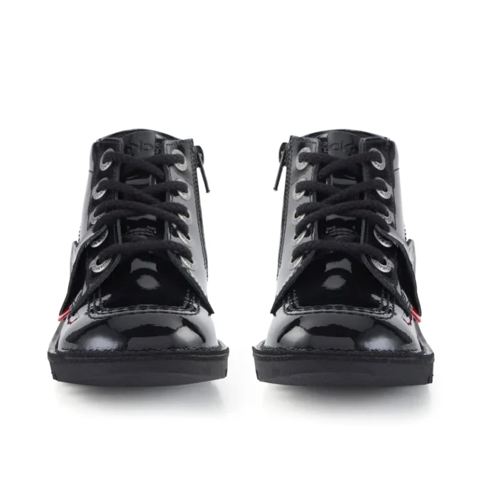 Junior Unisex Kick Hi Zip Suni Deri Siyah