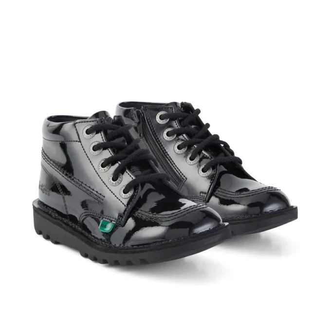 Junior Unisex Kick Hi Zip Suni Deri Siyah