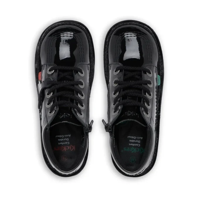 Junior Unisex Kick Hi Zip Suni Deri Siyah