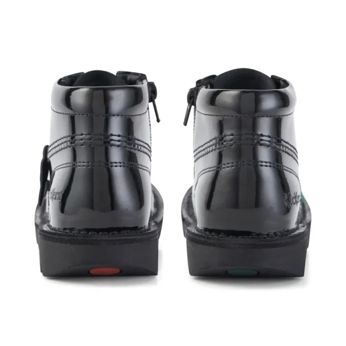 Junior Unisex Kick Hi Zip Suni Deri Siyah