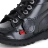 Junior Unisex Kick Hi Zip Suni Deri Siyah