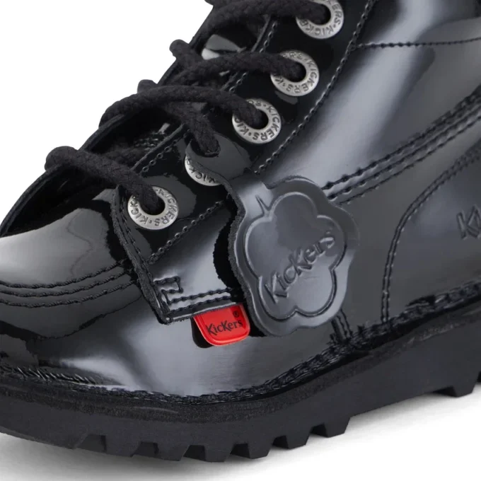 Junior Unisex Kick Hi Zip Suni Deri Siyah