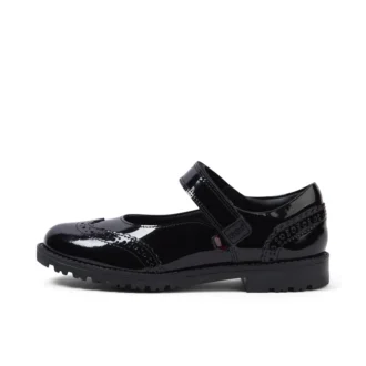 Küçük Kızlar Lachly MJ Brogue Siyah Suni Deri