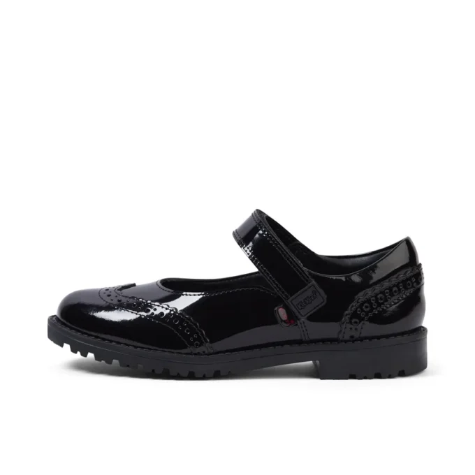 Küçük Kızlar Lachly MJ Brogue Siyah Suni Deri
