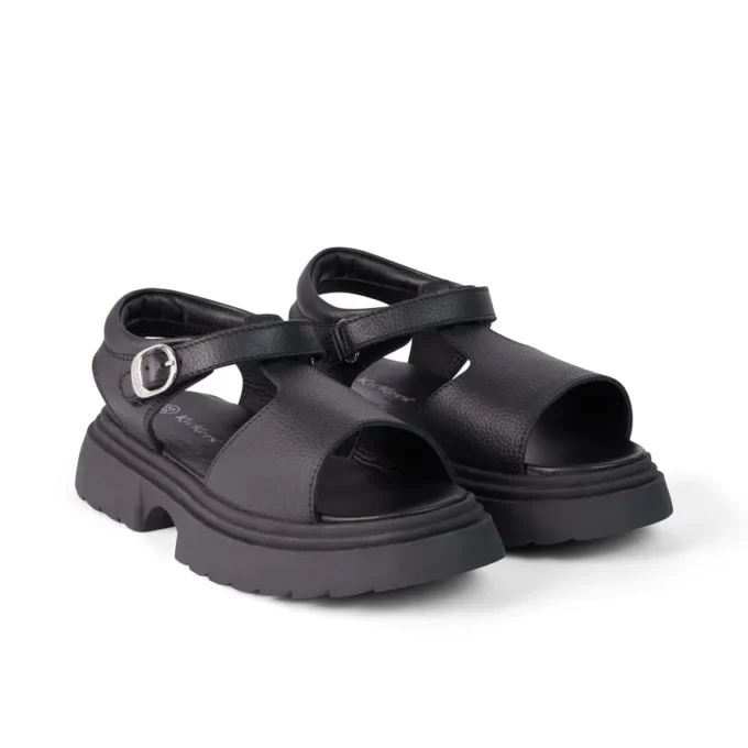 Kız Çocuk Kenzi Sandalet Deri Siyah