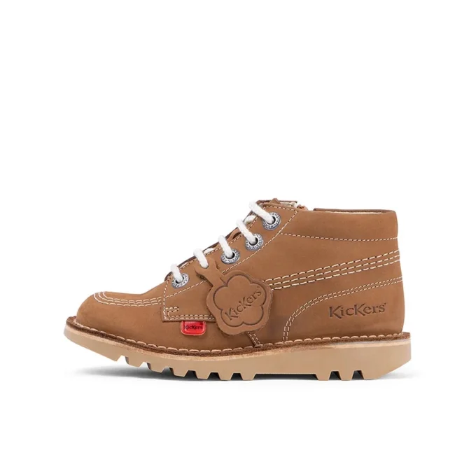 Çocuk Unisex Kick Hi Zip Deri Bej