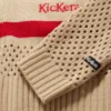 Yetişkin Kadın Kickers Fermuarlı Örgü Beyaz