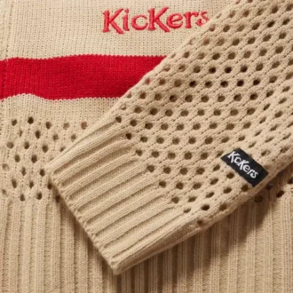 Yetişkin Kadın Kickers Fermuarlı Örgü Beyaz