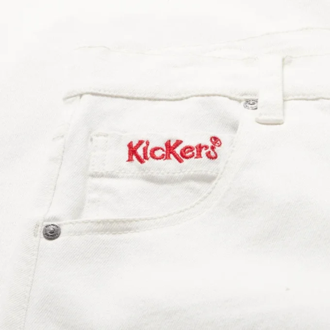 Yetişkin Kadın Kickers Klasik Barrel Leg Jean Beyaz