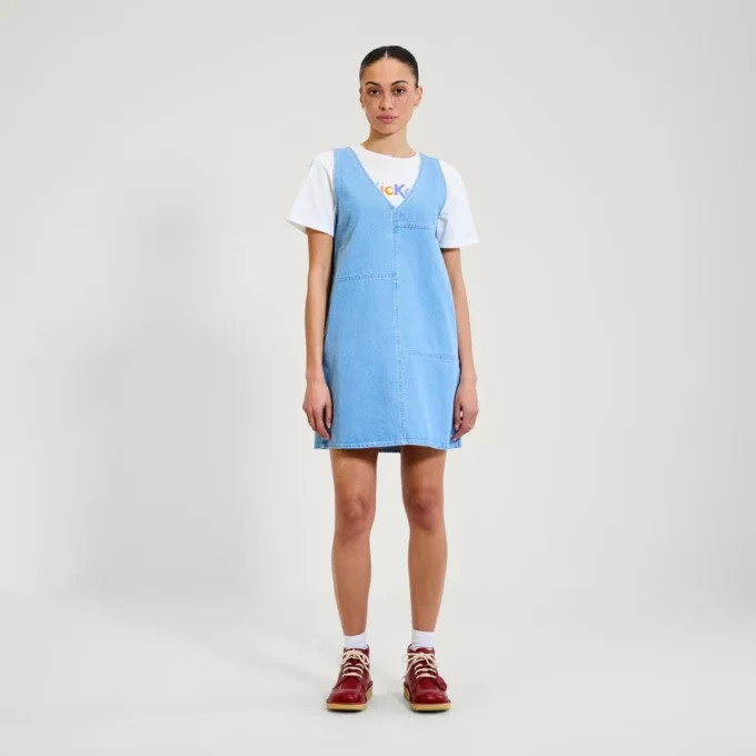 Yetişkin Kadın Kickers Klasik Denim Mini Elbise Mavi