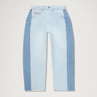 Yetişkin Kadın Kickers Klasik Geniş Paça Barrel Jean Mavi