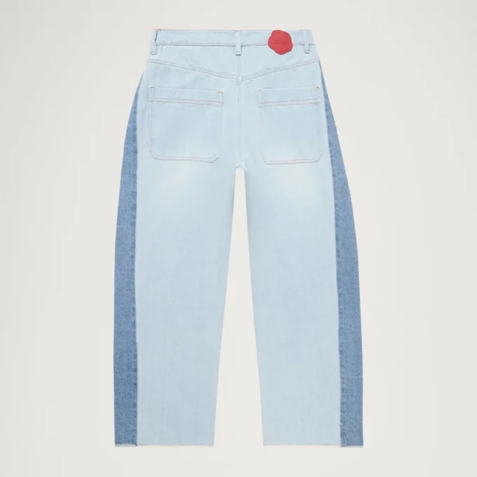 Yetişkin Kadın Kickers Klasik Geniş Paça Barrel Jean Mavi