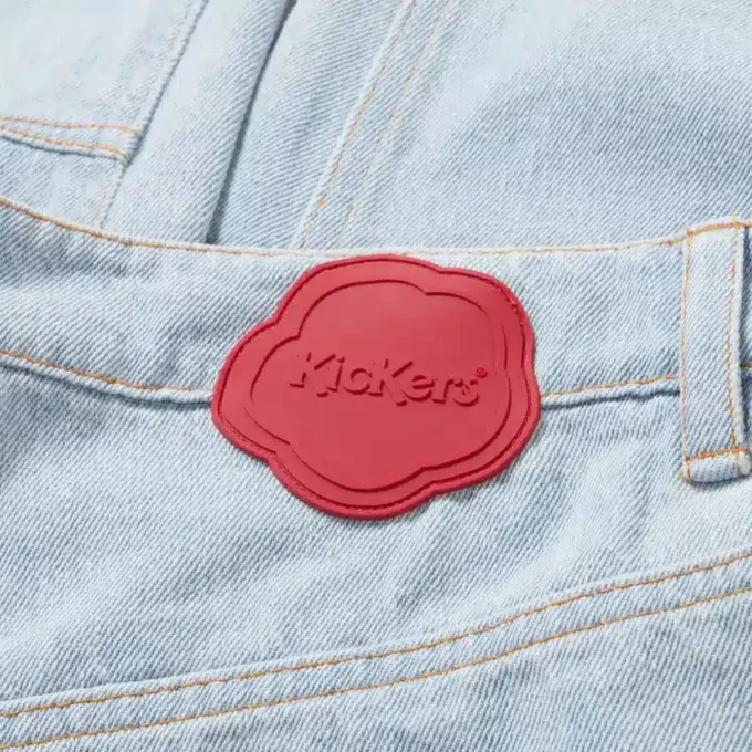 Yetişkin Kadın Kickers Klasik Geniş Paça Barrel Jean Mavi