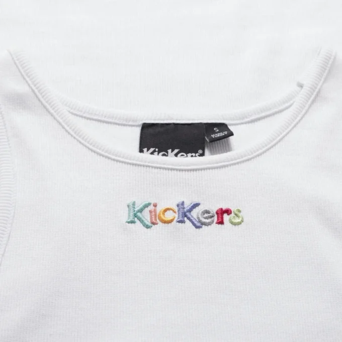 Yetişkin Kadın Kickers Klasik Nervürlü Yelek Beyaz