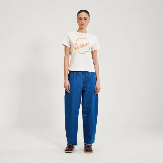 Yetişkin Kadın Kickers Klasik Skinny Tişört Beyaz