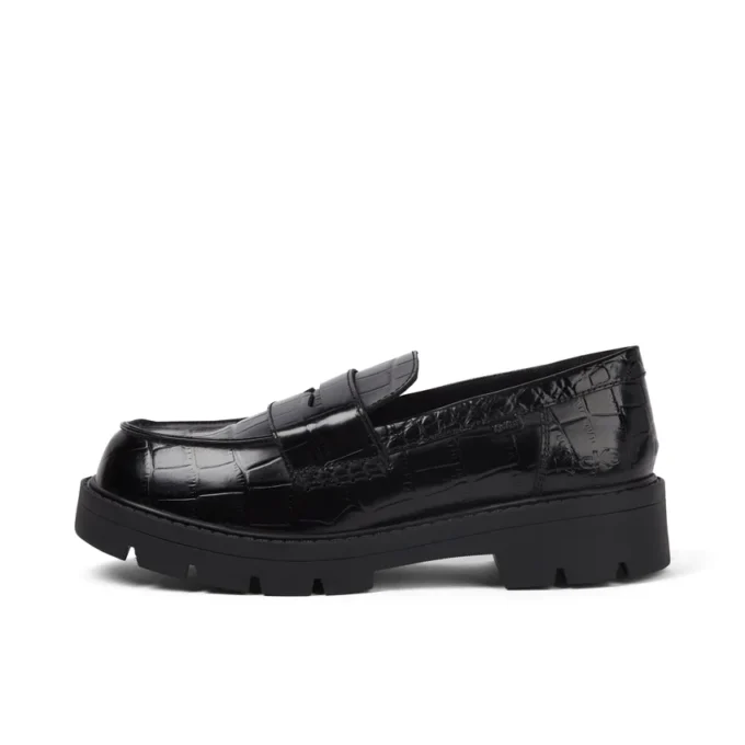 Yetişkin Kadın Kori Loafer Croc Deri Siyah