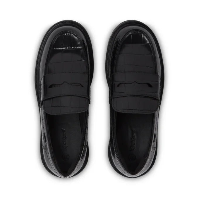 Yetişkin Kadın Kori Loafer Croc Deri Siyah